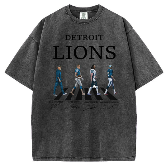 Lions Walking Abbey Road Signatures Football T-shirt/Sweatshirt
