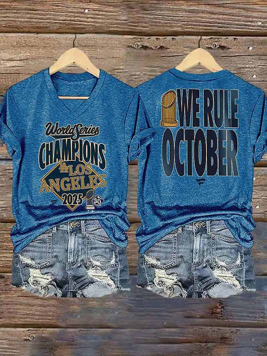 Women's champion Baseball Print Casual T-Shirt