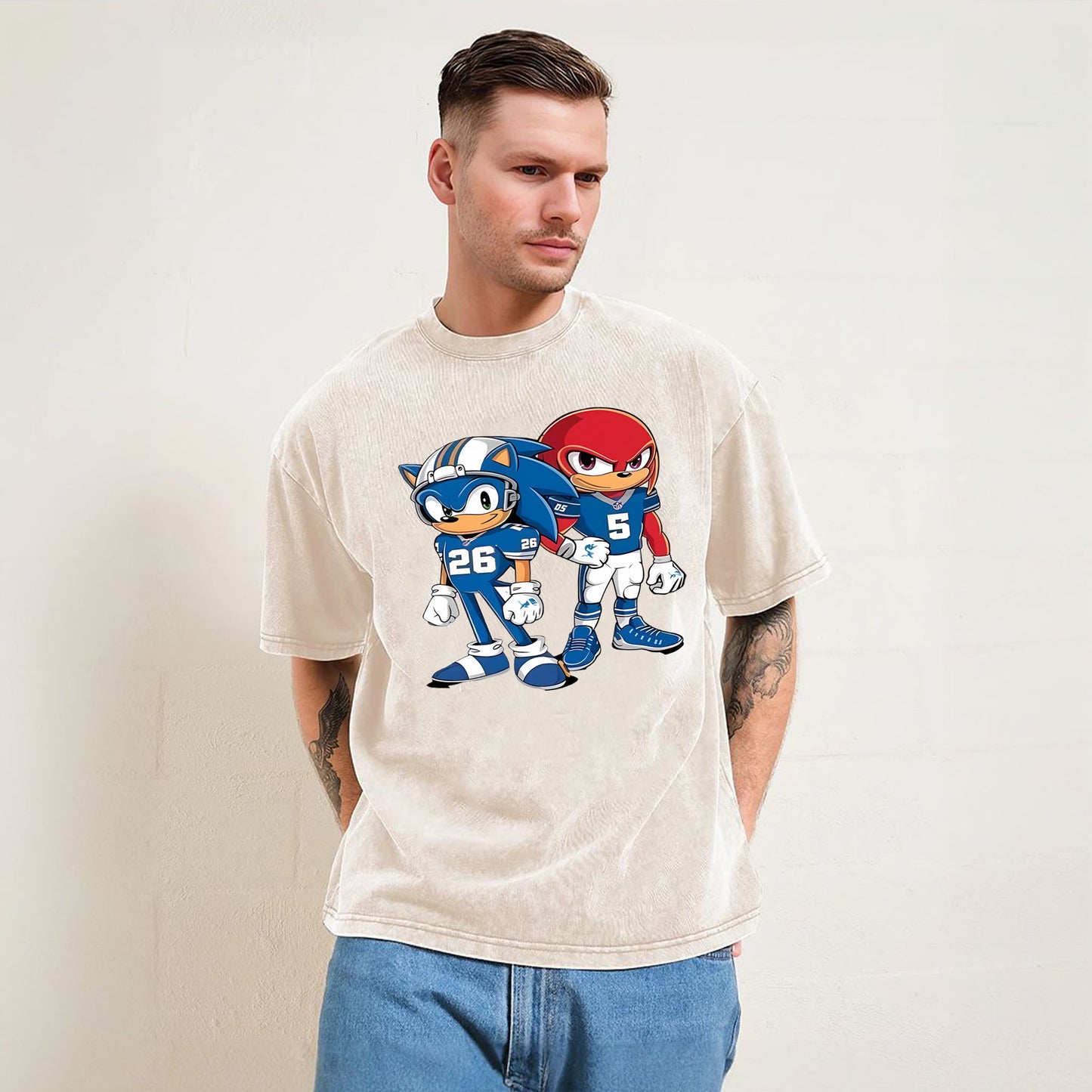 Sonic and knuckles Montgomery Gibbs like Detroit lions T-shirt/Sweatshirt