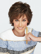 Women Brown Short Straight Hair Wigs