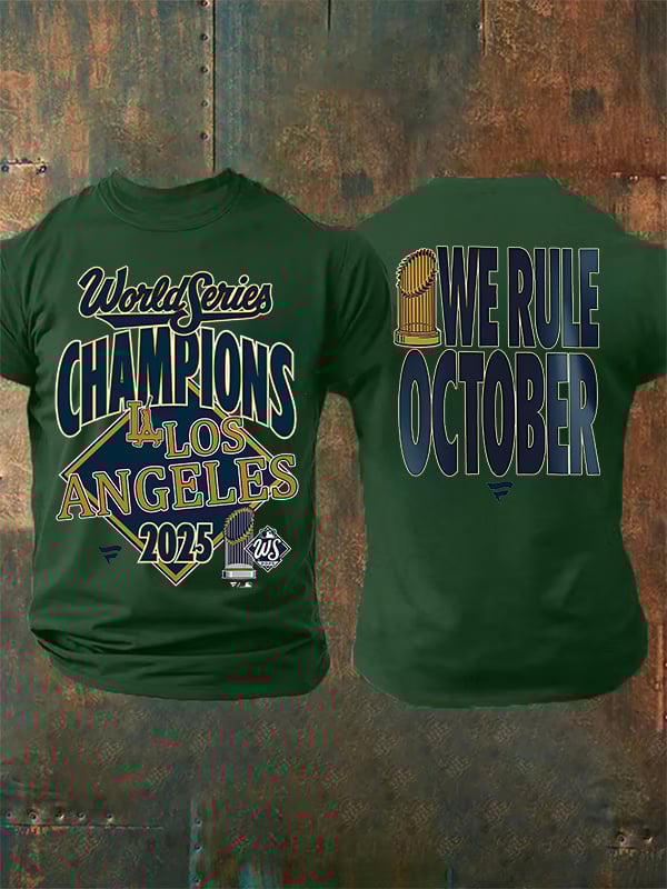 Men's   champion Baseball Print Casual  T-Shirt