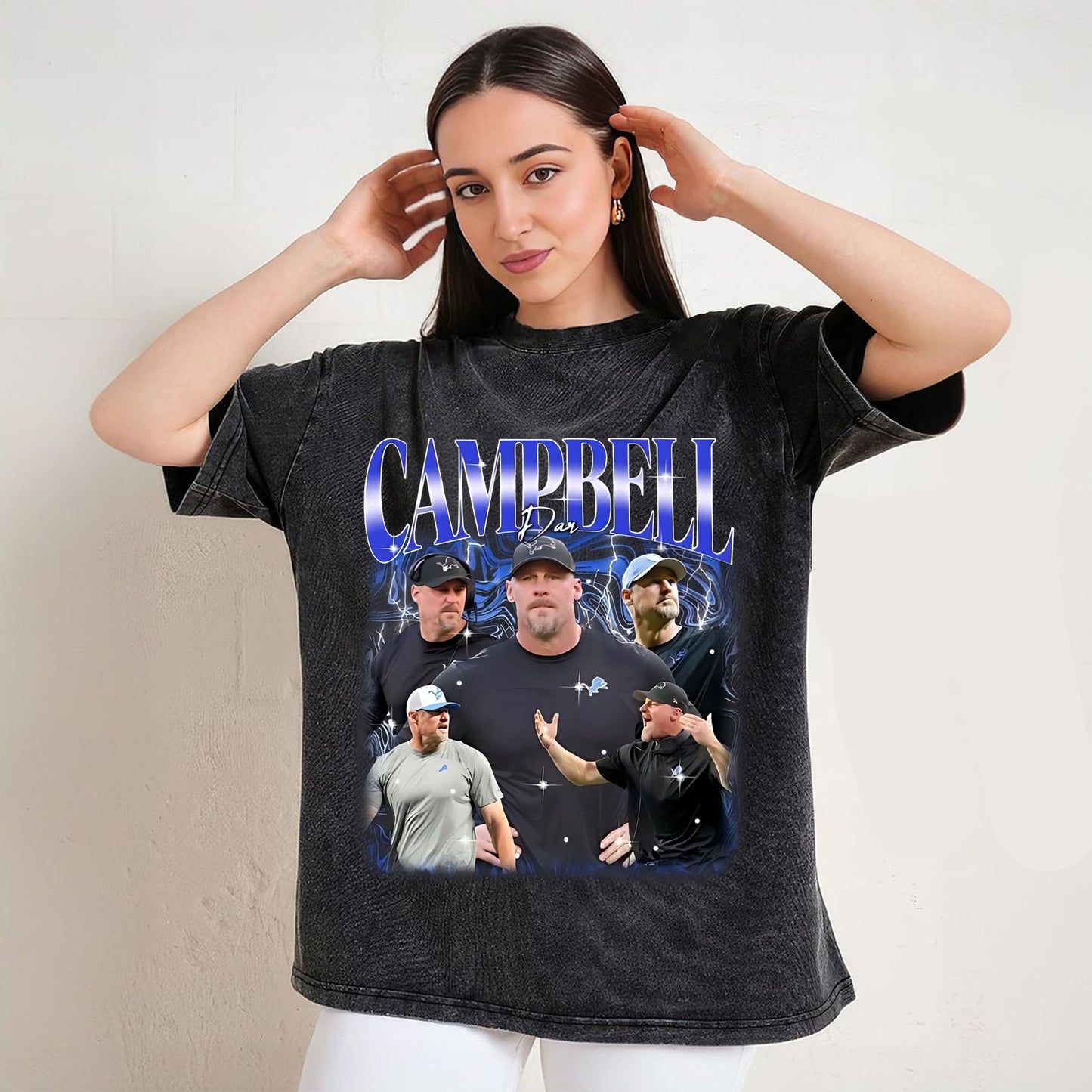 Detroit Lions Dan Campbell Retro 90s Style Shirt,Detroit Lions Football Sweatshirt