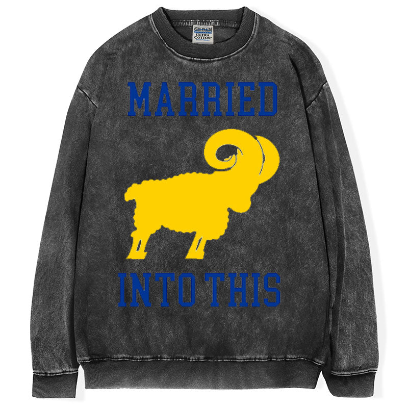 Rams Sweatshirt, Married Into This T Shirt, Los Angeles Football, Gift for Rams Fan