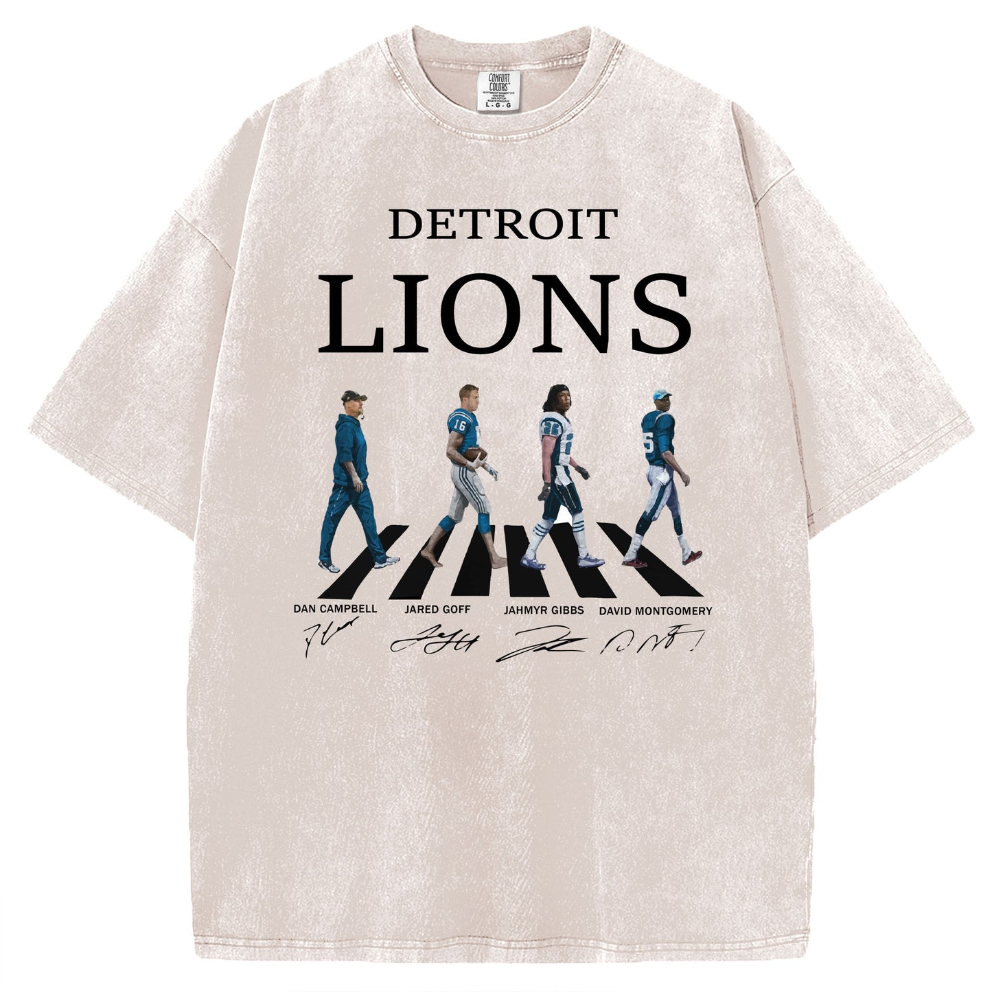 Lions Walking Abbey Road Signatures Football T-shirt/Sweatshirt