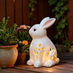 Solar Powered Light-Up Rabbit Figurine
