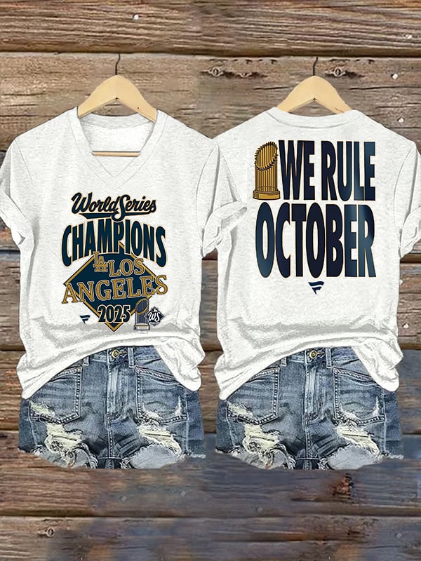 Women's  champion Baseball Print Casual  T-Shirt