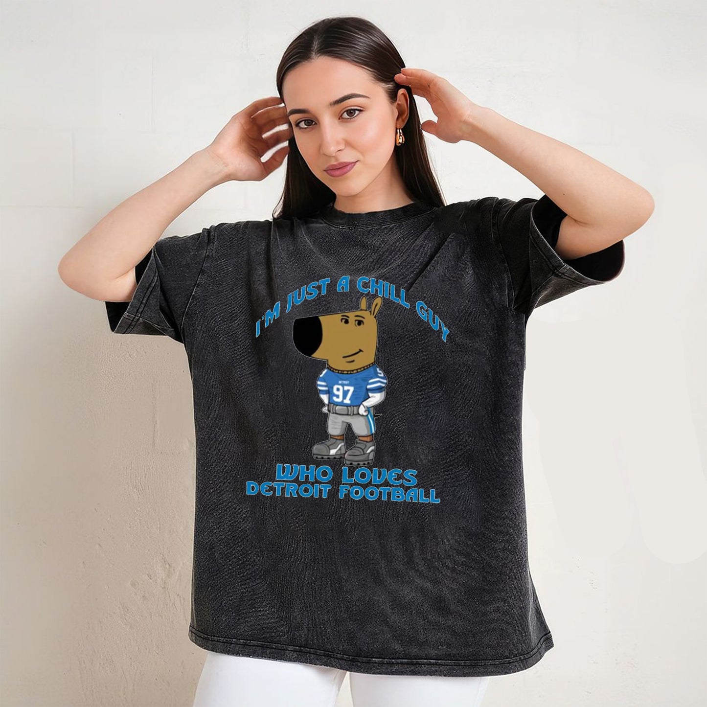 Just a Chill Guy Who Loves Detroit Football Funny T-Shirt/Sweatshirt