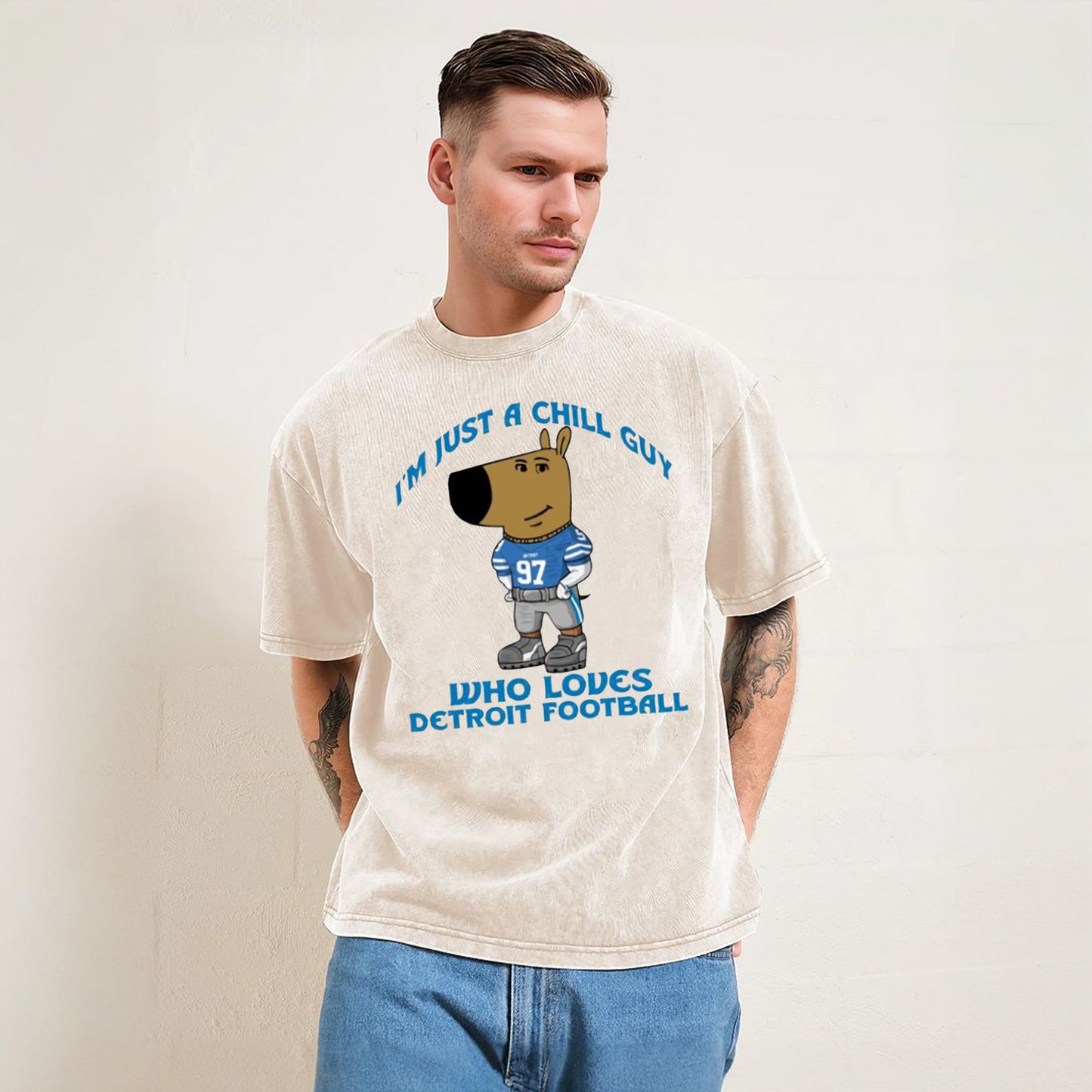Just a Chill Guy Who Loves Detroit Football Funny T-Shirt/Sweatshirt