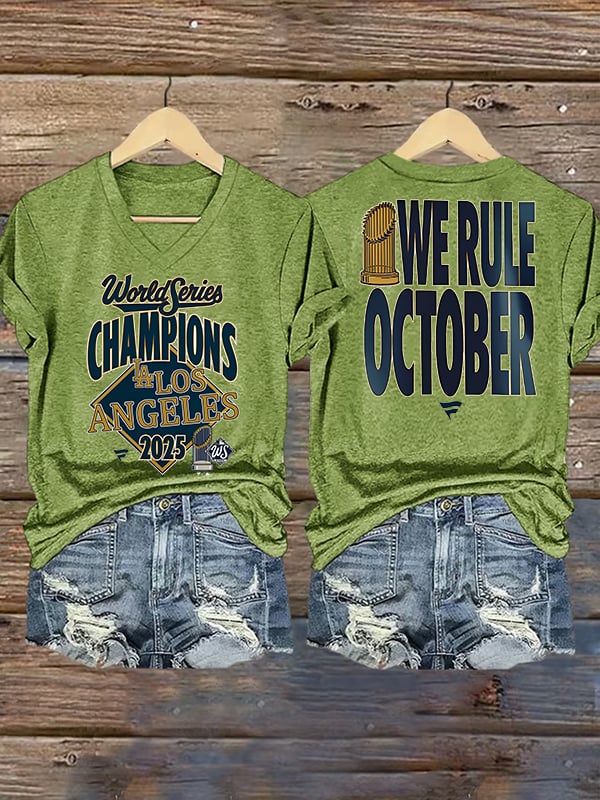 Women's  champion Baseball Print Casual  T-Shirt