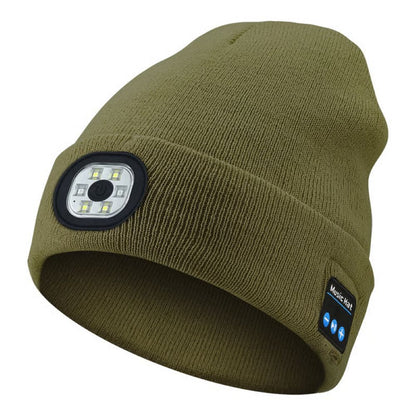 LED Bluetooth Beanie - Bluetooth Beanie With LED Headlamp