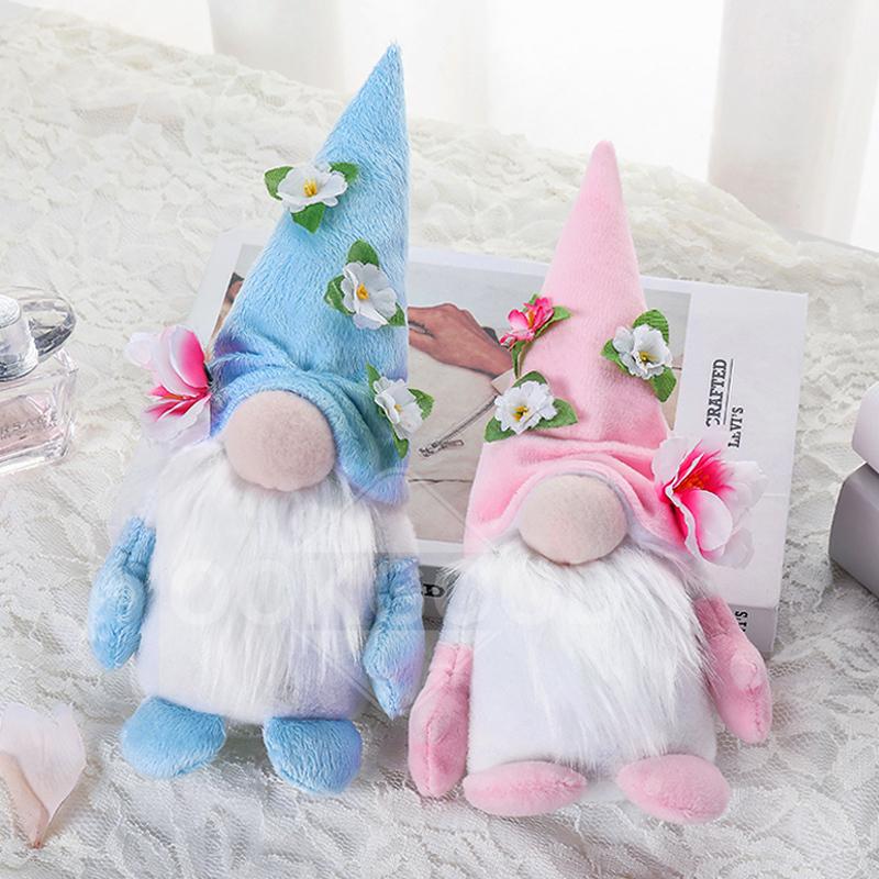 Plush Gnome Doll With Handmade Cherry Blossoms For Spring Gift