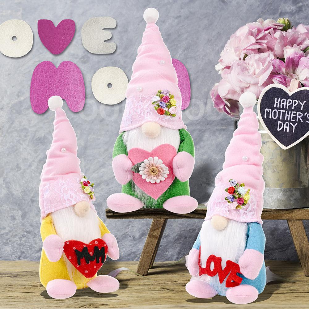 Lovely Plush Gnome With Love Heart For Mother's Day Gift