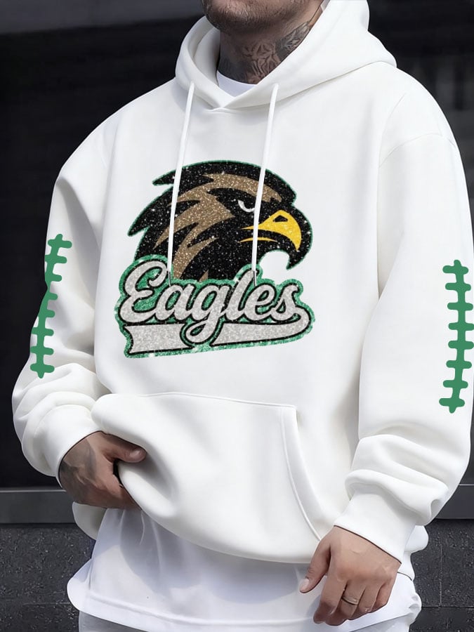 Men's Football Print Casual Hoodie