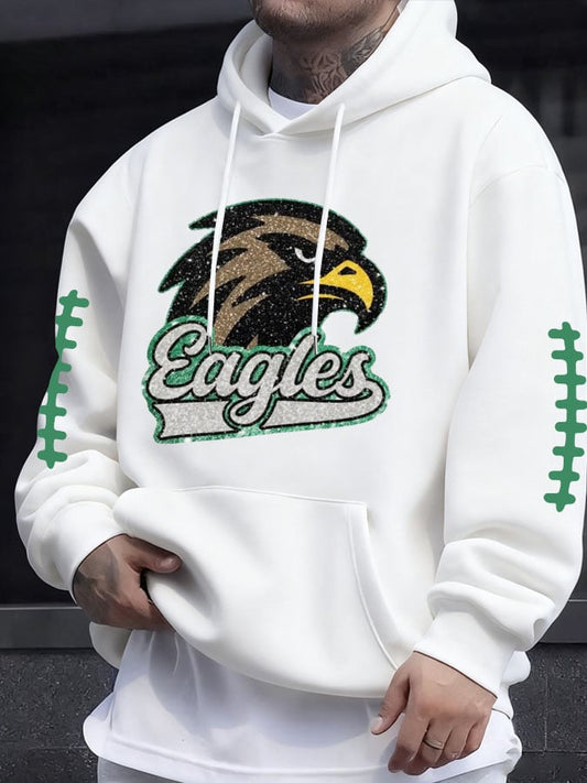 Men's Football Print Casual Hoodie