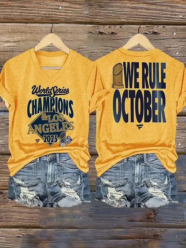 Women's  champion Baseball Print Casual  T-Shirt