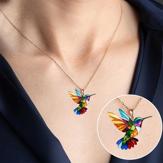 ✨💥Colorful Hummingbird Necklace-👩‍❤️‍👩ELEGANT HUMMINGBIRD NECKLACE🐦