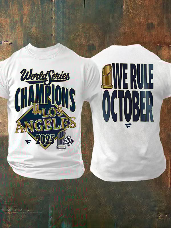 Men's   champion Baseball Print Casual  T-Shirt