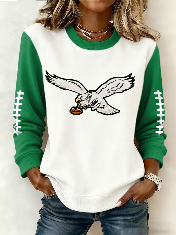Women's Football Print Long Sleeve Sweatshirt