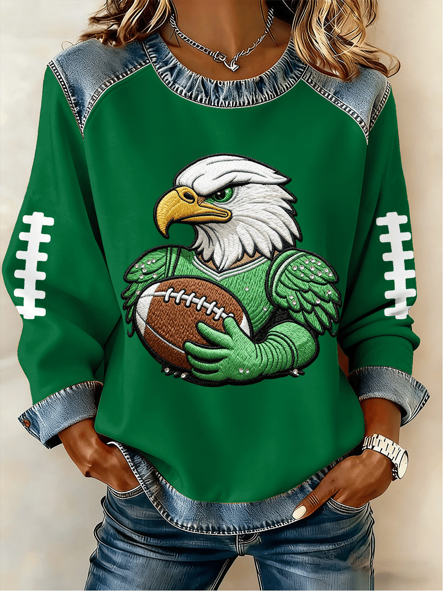 Women's Football Print Sweatshirt