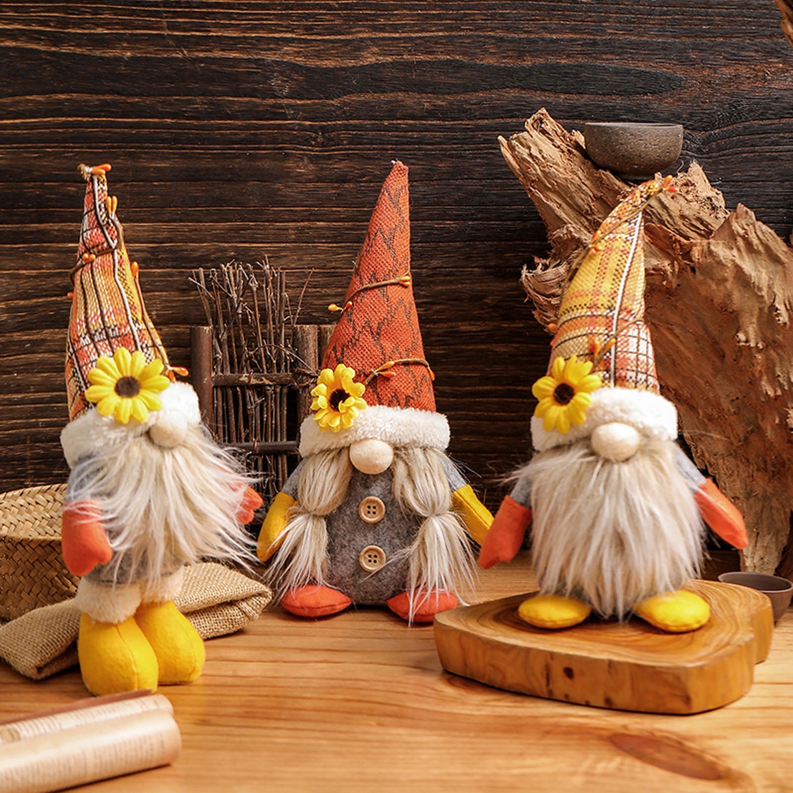 Sunflower Plush Gnome Family
