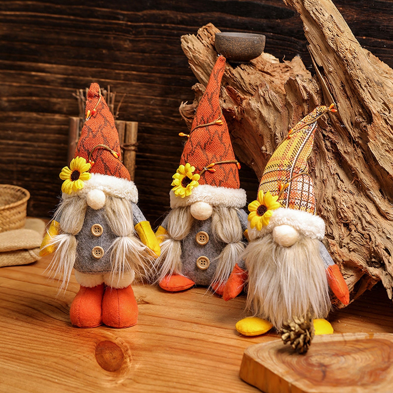 Sunflower Plush Gnome Family