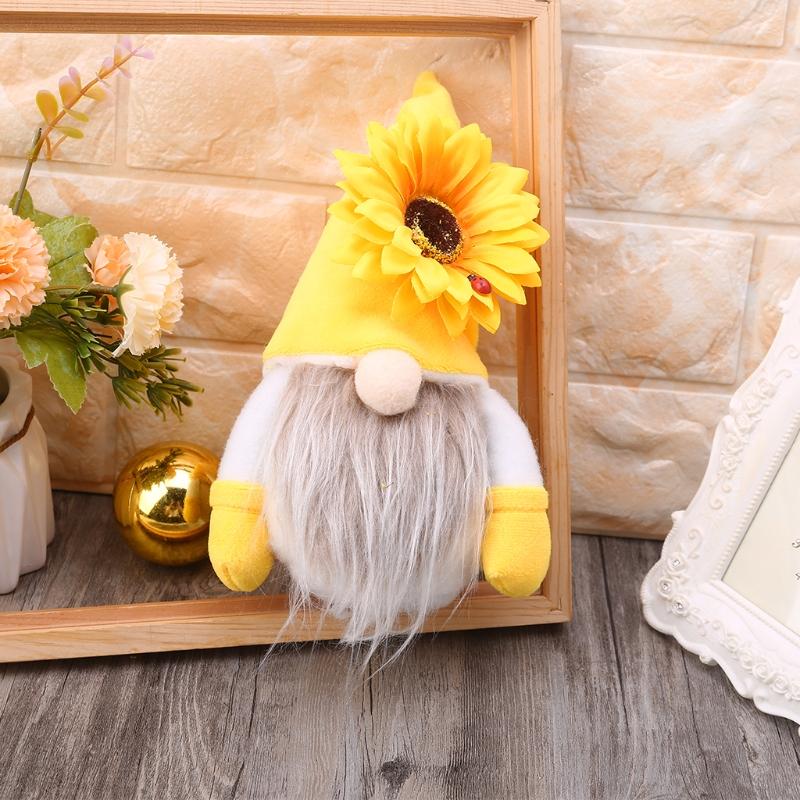 Handmade Plush Gnome With Sunflower And Bee For Holiday Gift