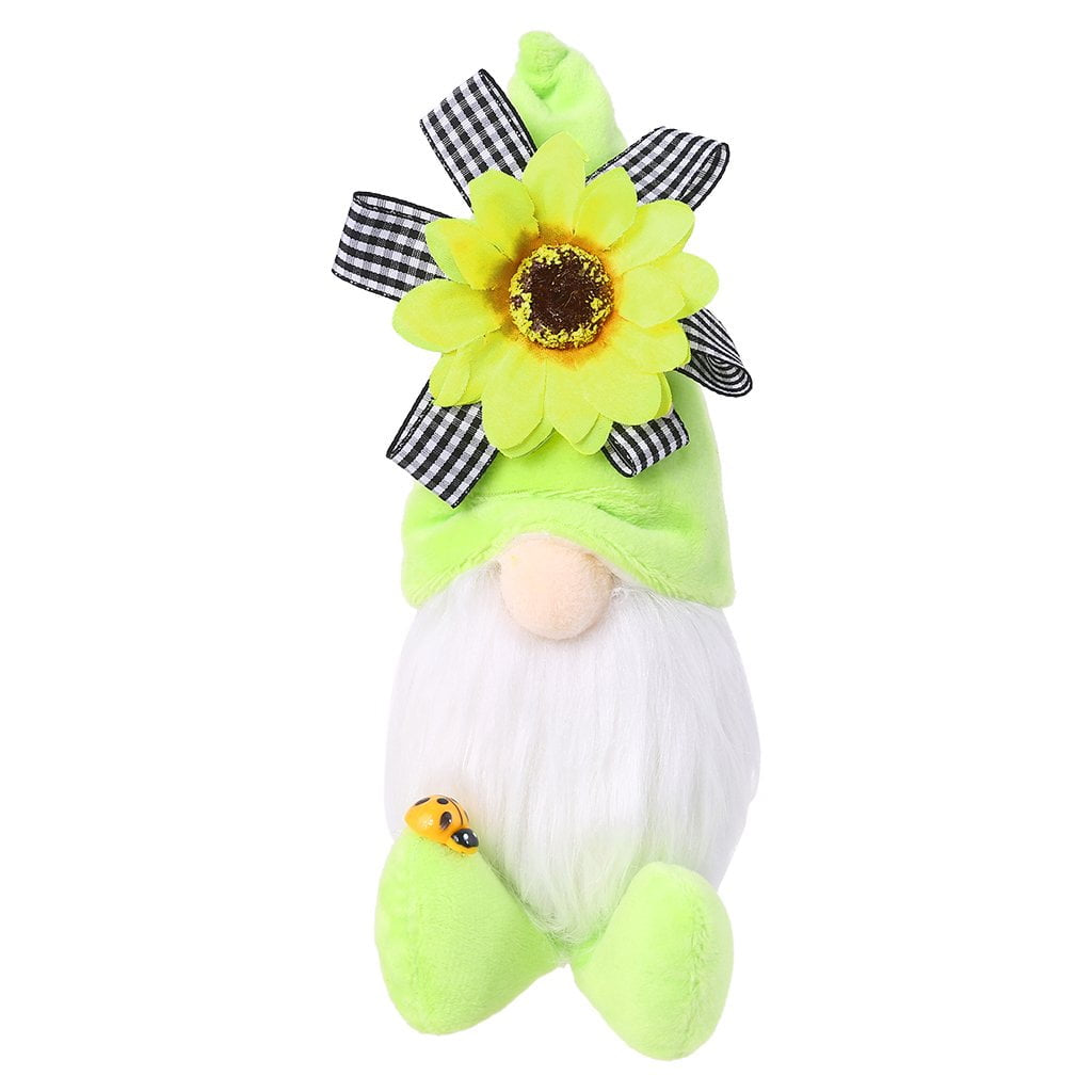 Handmade Plush Gnome With Sunflower And Bee For Holiday Gift