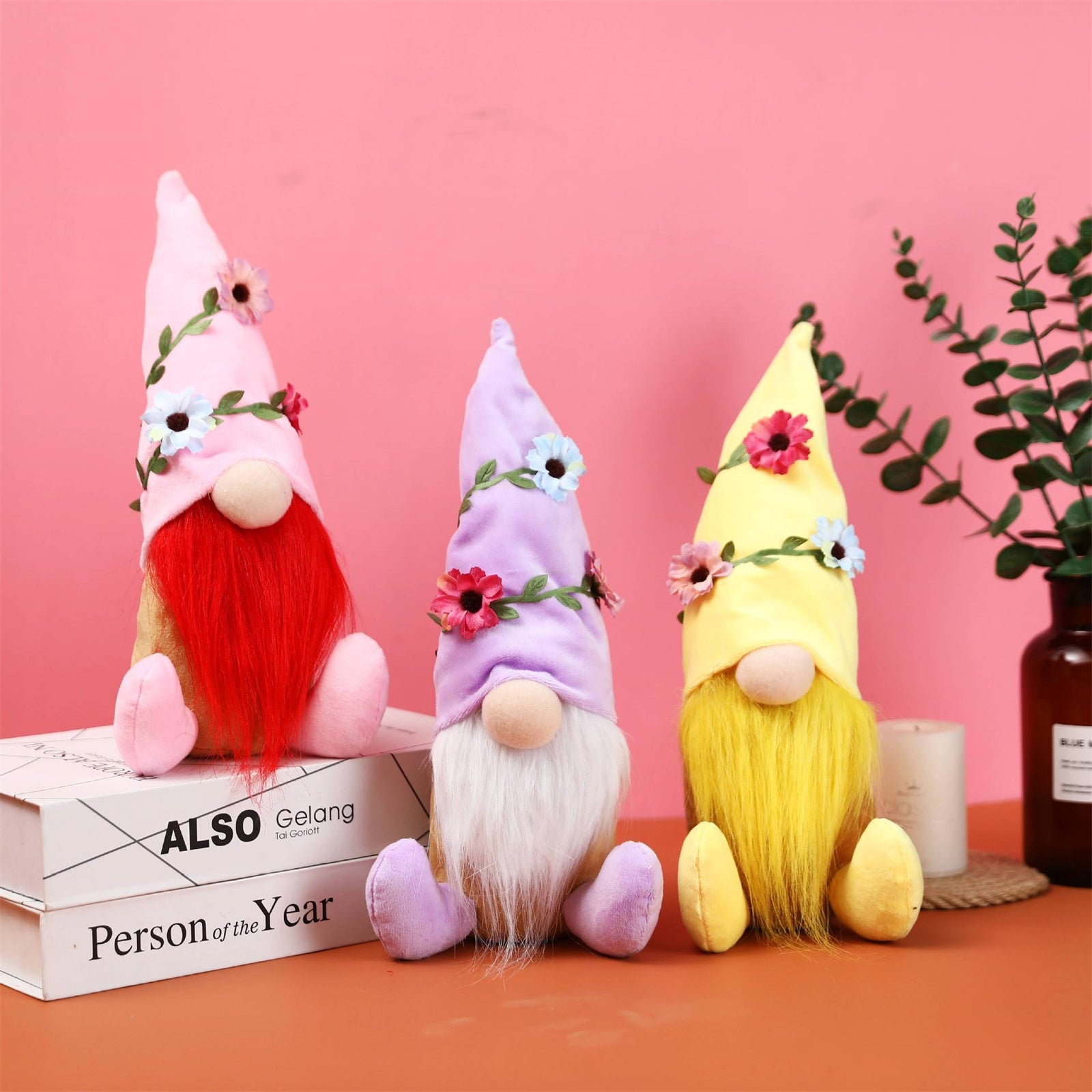 Plush Gnome Brother With Flower Hats