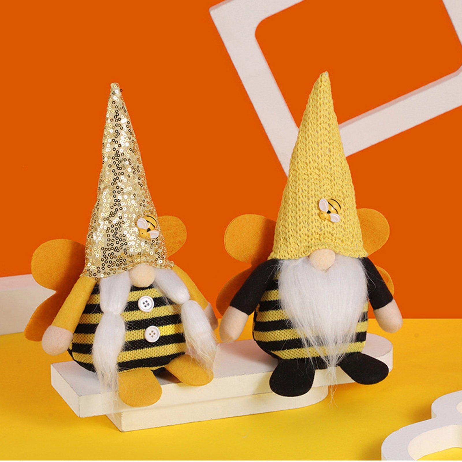 Handmade Bee Gnome Doll Family With Wings