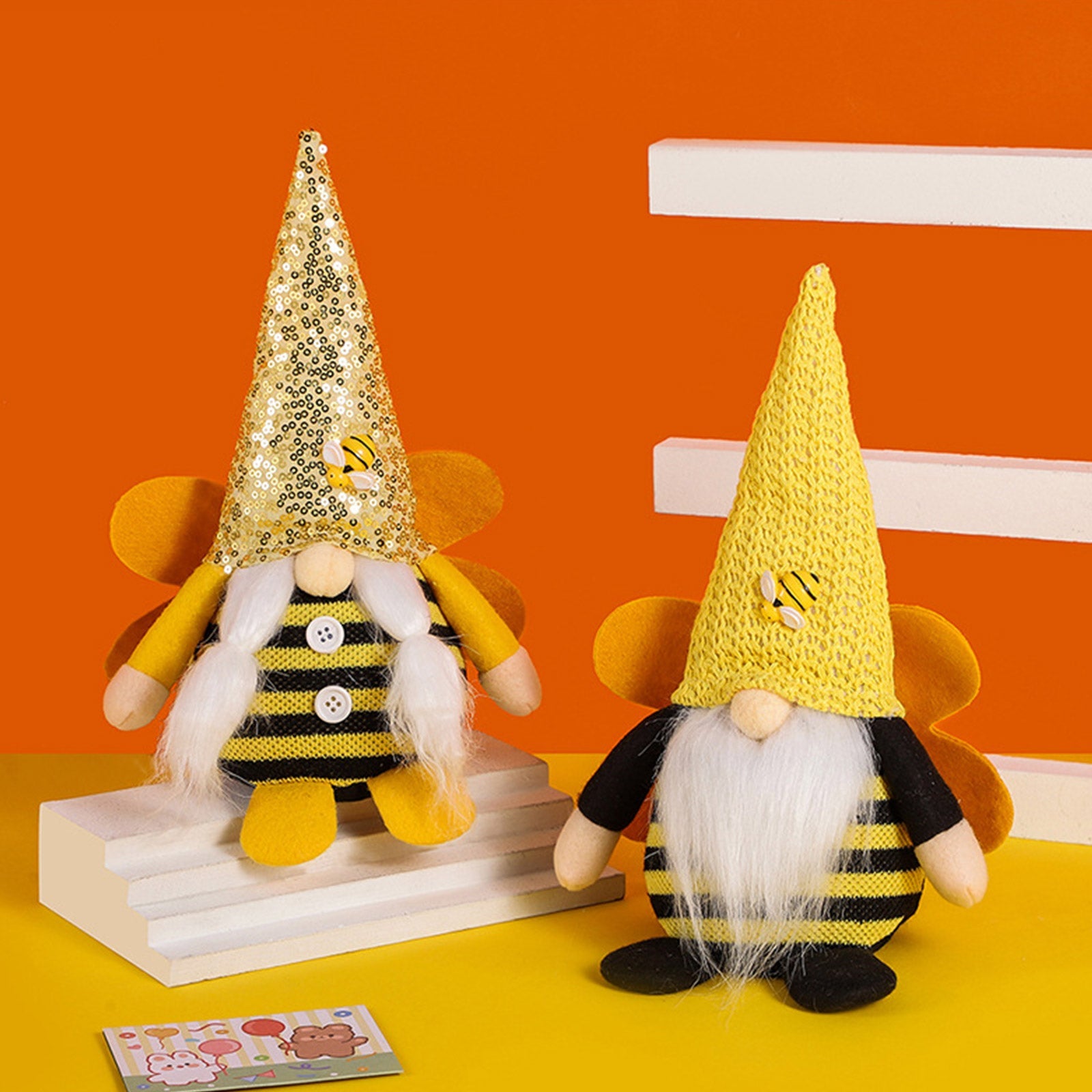 Handmade Bee Gnome Doll Family With Wings