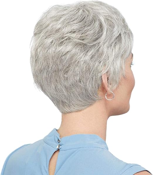 Short Silver Grey Wigs for Women