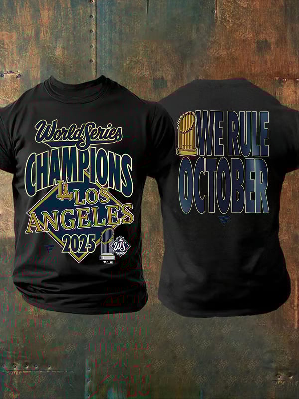 Men's   champion Baseball Print Casual  T-Shirt