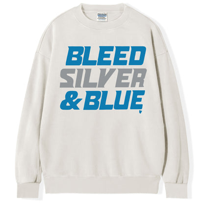 Detroit Football: Bleed Silver & Blue T-shirt/Sweatshirt