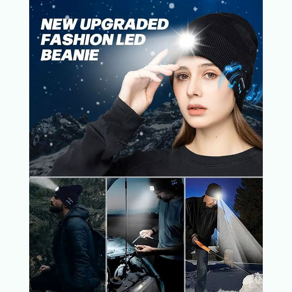 LED Bluetooth Beanie - Bluetooth Beanie With LED Headlamp