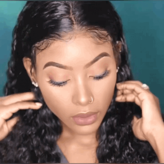 Brazilian Natural Black Water Wave Long Curly Wig