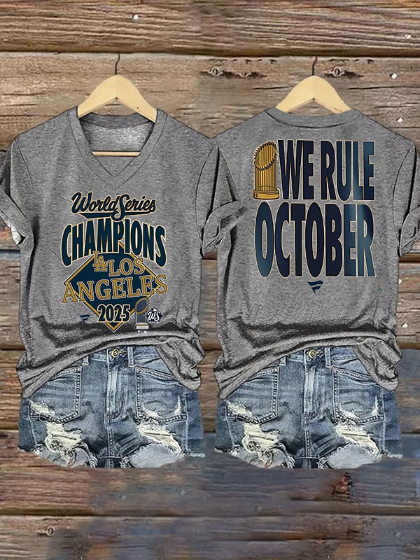 Women's  champion Baseball Print Casual  T-Shirt