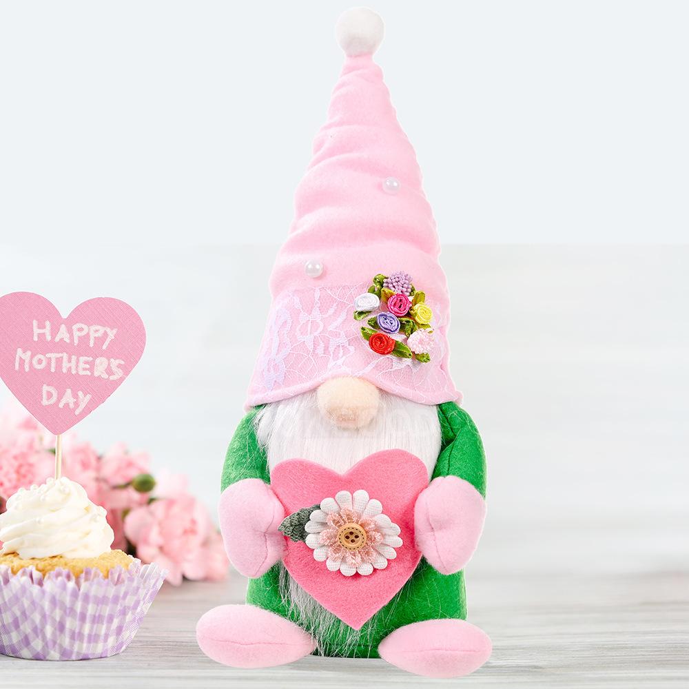 Lovely Plush Gnome With Love Heart For Mother's Day Gift