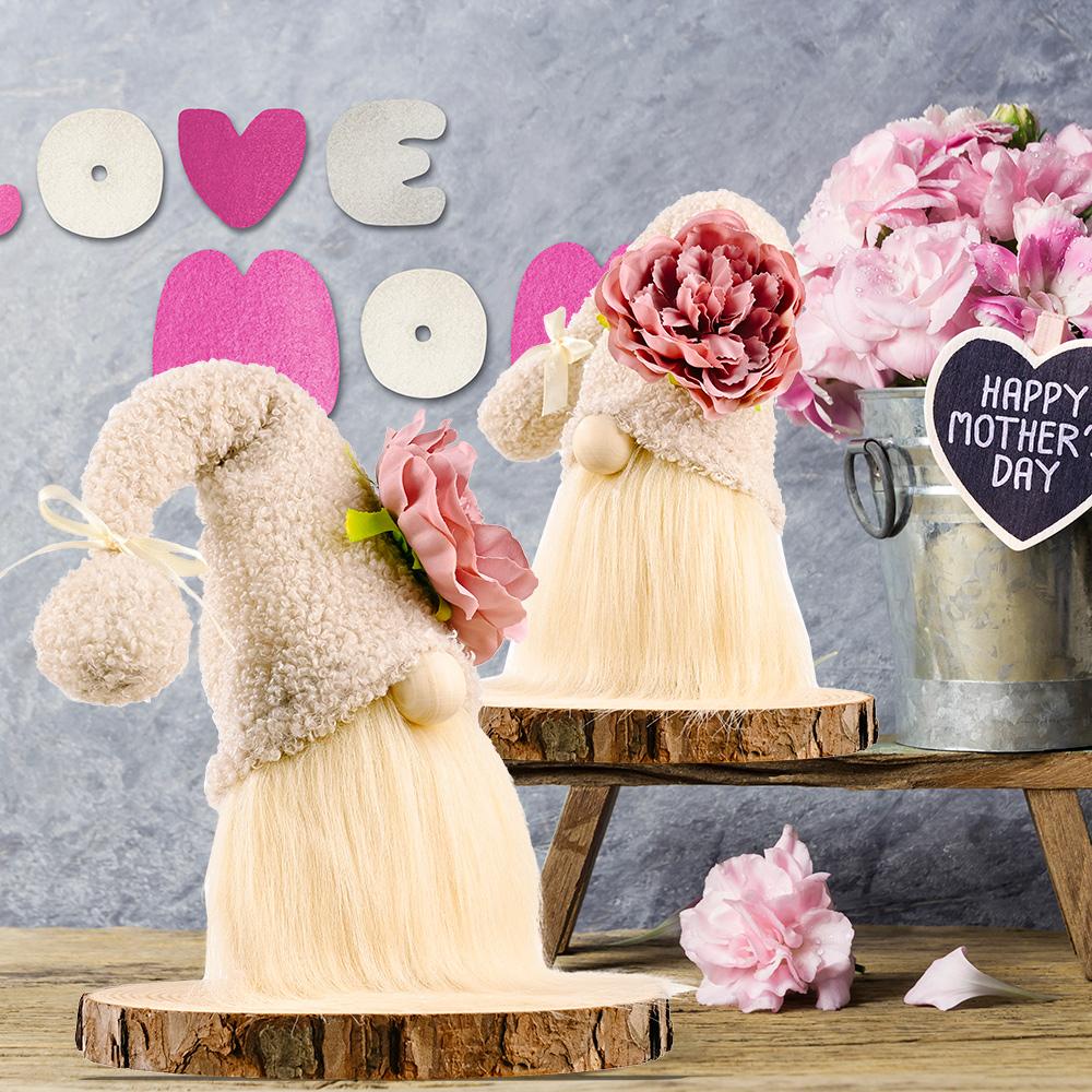 Handmade Carnations Gnome For Mother's Day Gift