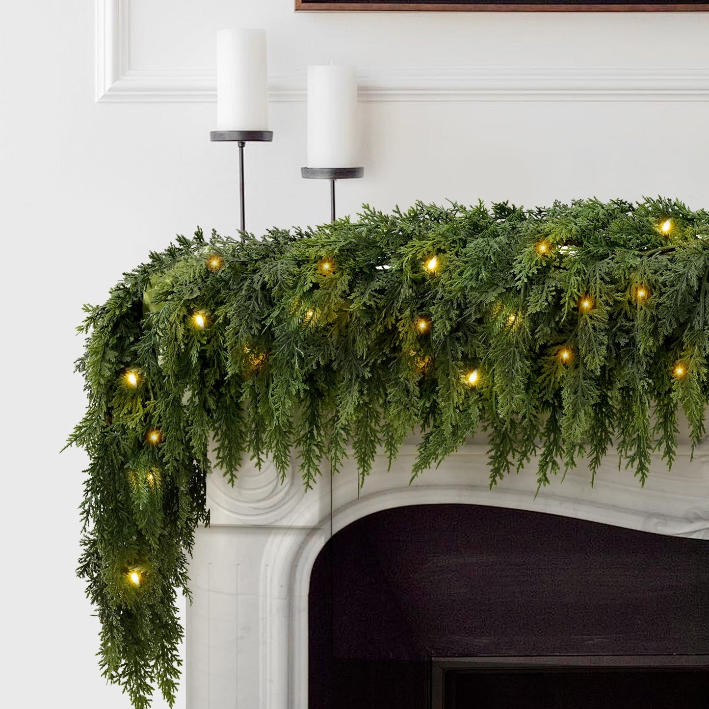 🏆2025 HOT SALE💥 Pre-lit Christmas Cedar Garland