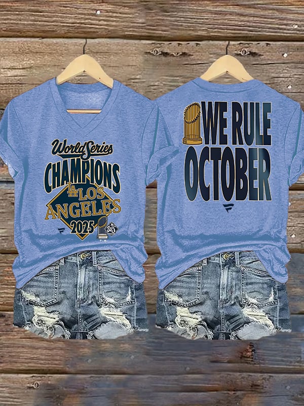 Women's  champion Baseball Print Casual  T-Shirt