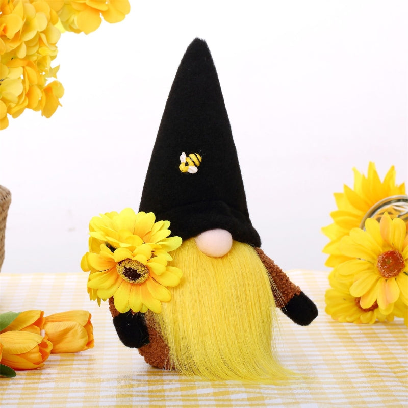 Lovely Bee Sunflower Gnome Family For Spring Decor