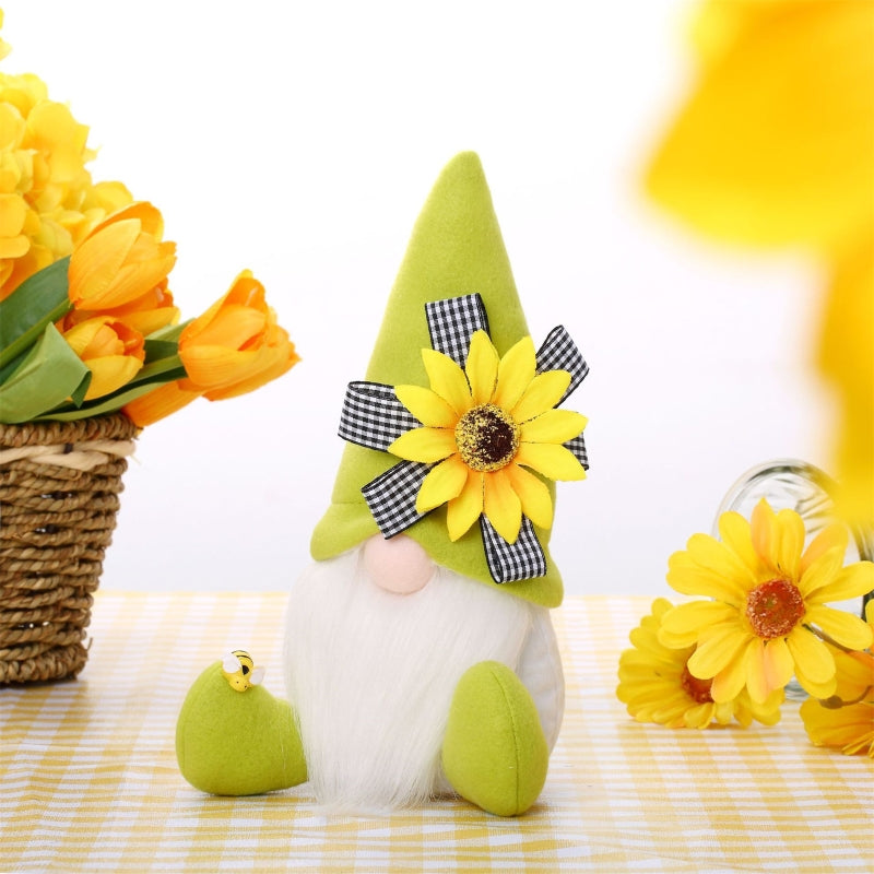 Lovely Bee Sunflower Gnome Family For Spring Decor