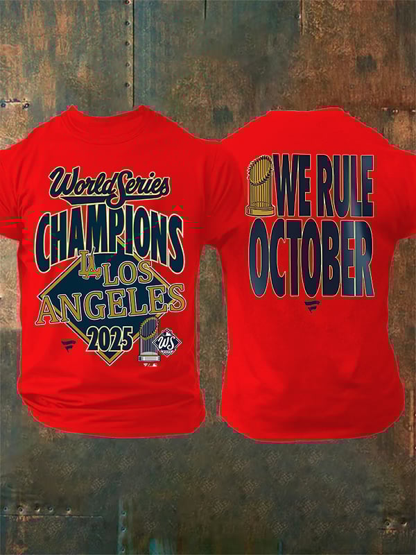 Men's   champion Baseball Print Casual  T-Shirt