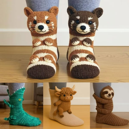 🎁Cosy 3D Knit Animal Socks, Cute & Comfy for You or a Lovely Gift 💝