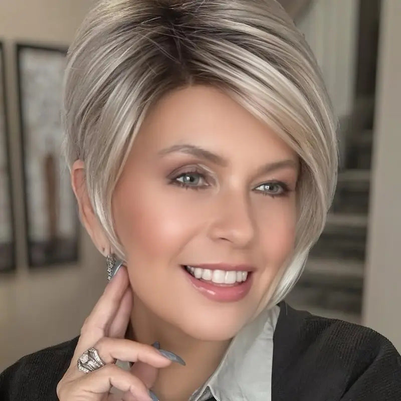 Side-Swept Bangs Short Straight Hair Wig