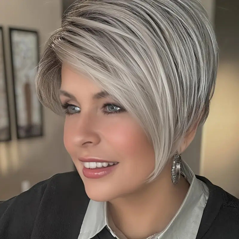 Side-Swept Bangs Short Straight Hair Wig