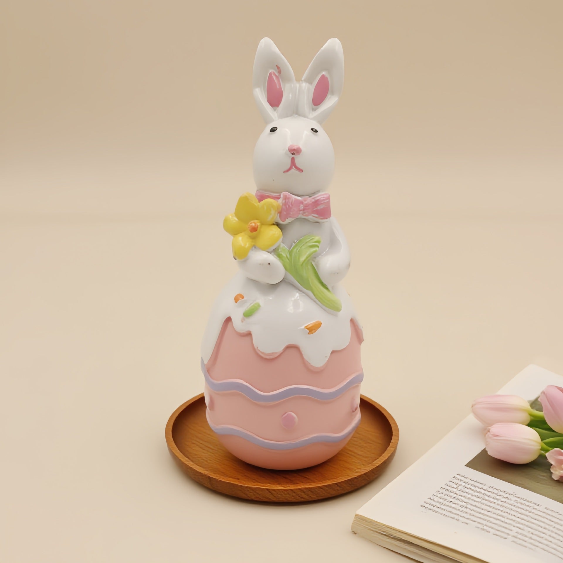 Easters Colored Rabbits Statue Decoration