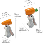 2Pcs Rabbit Carrying Radish Figurine