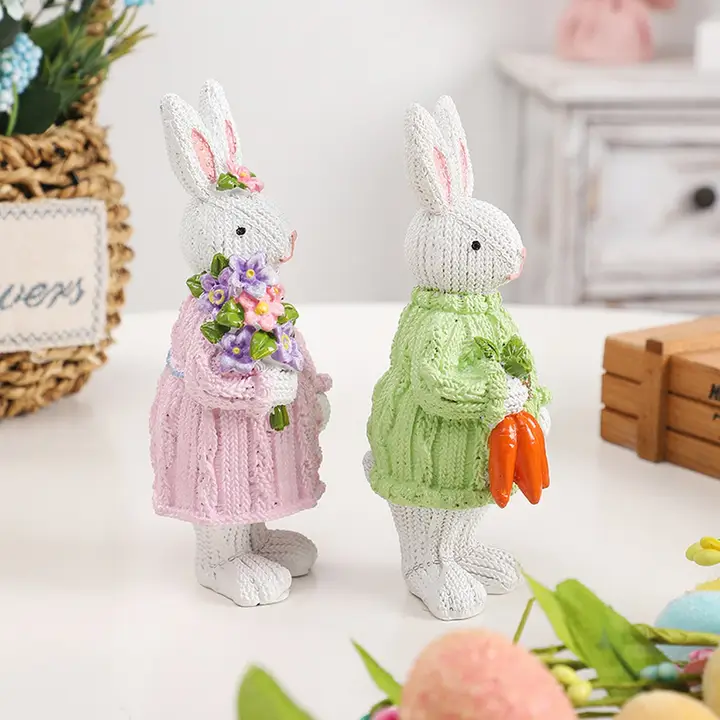Cute Resin Easter Bunny Tabletop Decoration