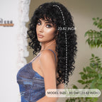 Curly Brown Wig With Highlights, Long Hair